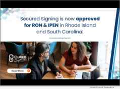 Secured Signing announces its official approval as a trusted provider for Remote Online Notarization in nearly 40 U.S. states