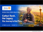 Rotary District 5130 will carry the World Polio Torch across Northern California in October
