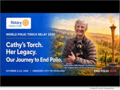 Rotary District 5130 will carry the World Polio Torch across Northern California in October